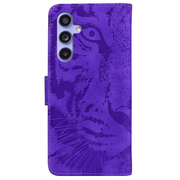 For Samsung Galaxy S23 FE 5G Tiger Embossing Pattern Flip Leather Phone Case(Purple) - Galaxy S23 FE 5G Cases by buy2fix | Online Shopping UK | buy2fix