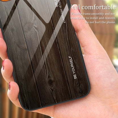 For iPhone 16 Pro Wood Grain Glass Phone Case(Coffee) - iPhone 16 Pro Cases by buy2fix | Online Shopping UK | buy2fix