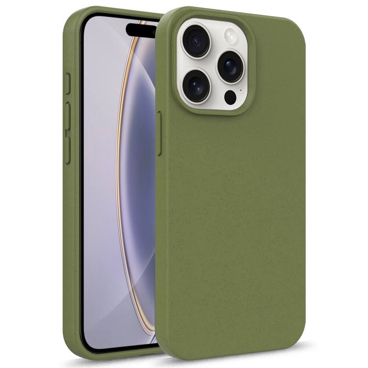 For iPhone 16 Pro Starry Series Shockproof Straw Material + TPU Protective Case(Army Green) - iPhone 16 Pro Cases by buy2fix | Online Shopping UK | buy2fix