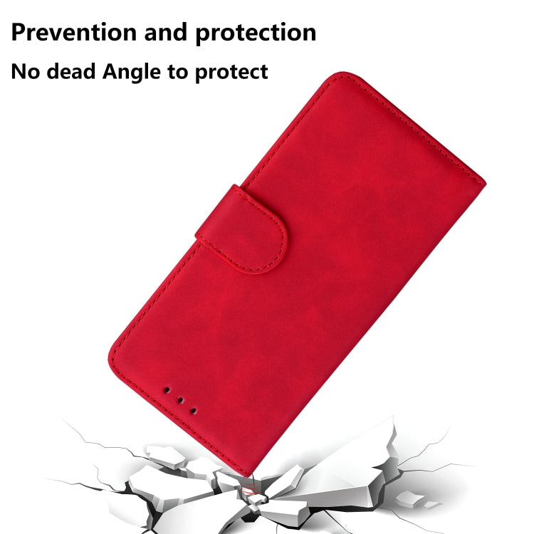 For iPhone 16 Pro Skin Feel Pure Color Flip Leather Phone Case(Red) - iPhone 16 Pro Cases by buy2fix | Online Shopping UK | buy2fix