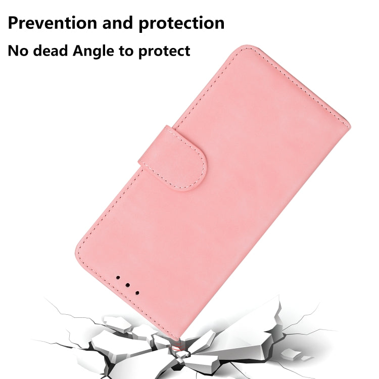 For iPhone 16 Pro Skin Feel Pure Color Flip Leather Phone Case(Pink) - iPhone 16 Pro Cases by buy2fix | Online Shopping UK | buy2fix