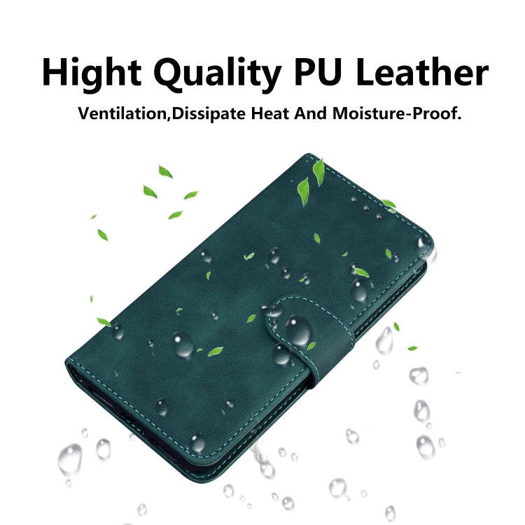 For iPhone 16 Plus Skin Feel Pure Color Flip Leather Phone Case(Green) - iPhone 16 Plus Cases by buy2fix | Online Shopping UK | buy2fix