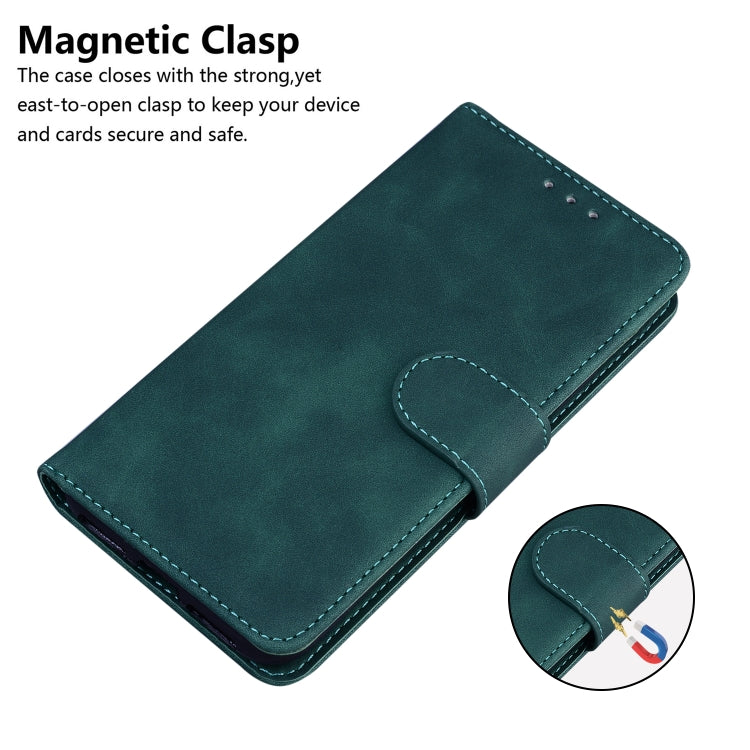 For iPhone 16 Skin Feel Pure Color Flip Leather Phone Case(Green) - iPhone 16 Cases by buy2fix | Online Shopping UK | buy2fix