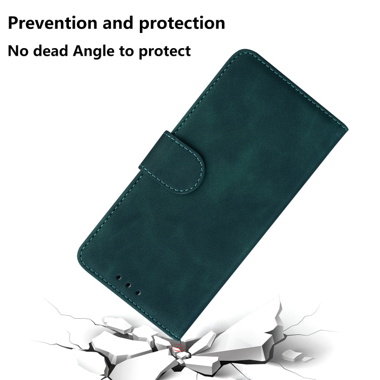 For iPhone 16 Skin Feel Pure Color Flip Leather Phone Case(Green) - iPhone 16 Cases by buy2fix | Online Shopping UK | buy2fix