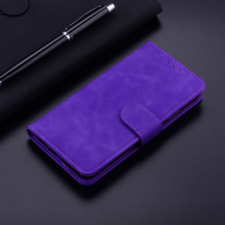 For Motorola Moto G Power 5G 2024 Skin Feel Pure Color Flip Leather Phone Case(Purple) - Motorola Cases by buy2fix | Online Shopping UK | buy2fix