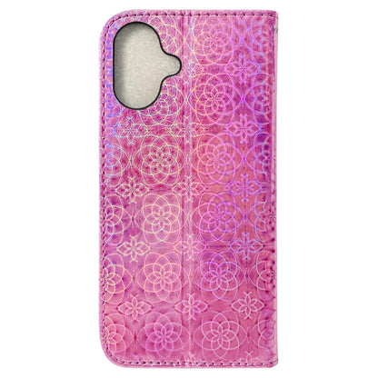 For iPhone 16 Plus Colorful Magnetic Buckle Leather Phone Case(Pink) - iPhone 16 Plus Cases by buy2fix | Online Shopping UK | buy2fix