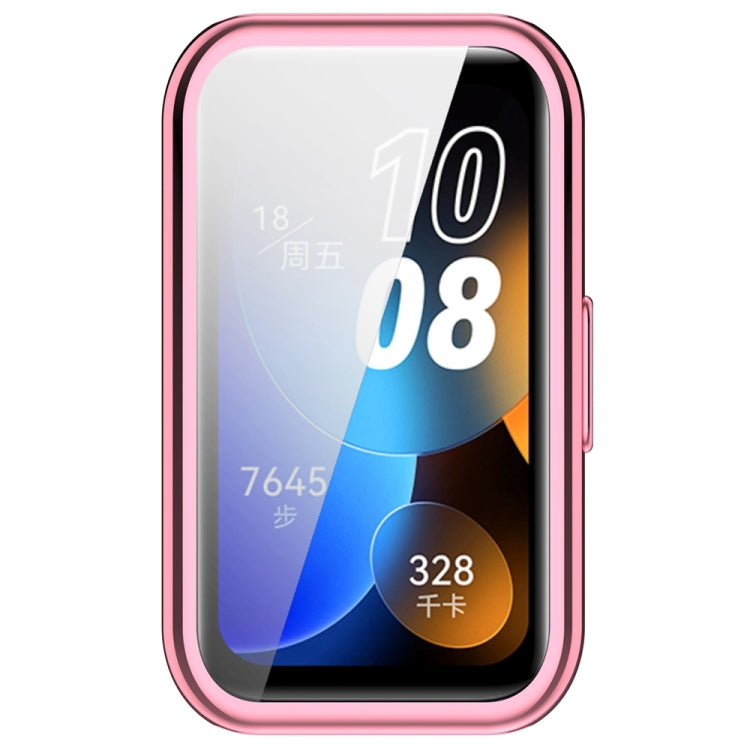 For Huawei Band 8 Full Coverage TPU Electroplating Watch Protective Case(Pink) - Watch Cases by buy2fix | Online Shopping UK | buy2fix