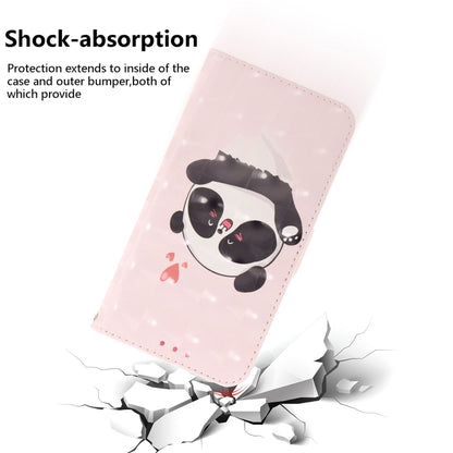 For iPhone 16 Plus 3D Colored Horizontal Flip Leather Phone Case(Heart Panda) - iPhone 16 Plus Cases by buy2fix | Online Shopping UK | buy2fix