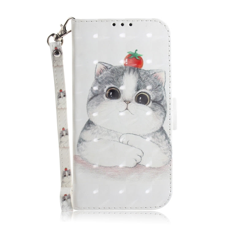 For iPhone 16 Pro 3D Colored Horizontal Flip Leather Phone Case(Cute Cat) - iPhone 16 Pro Cases by buy2fix | Online Shopping UK | buy2fix