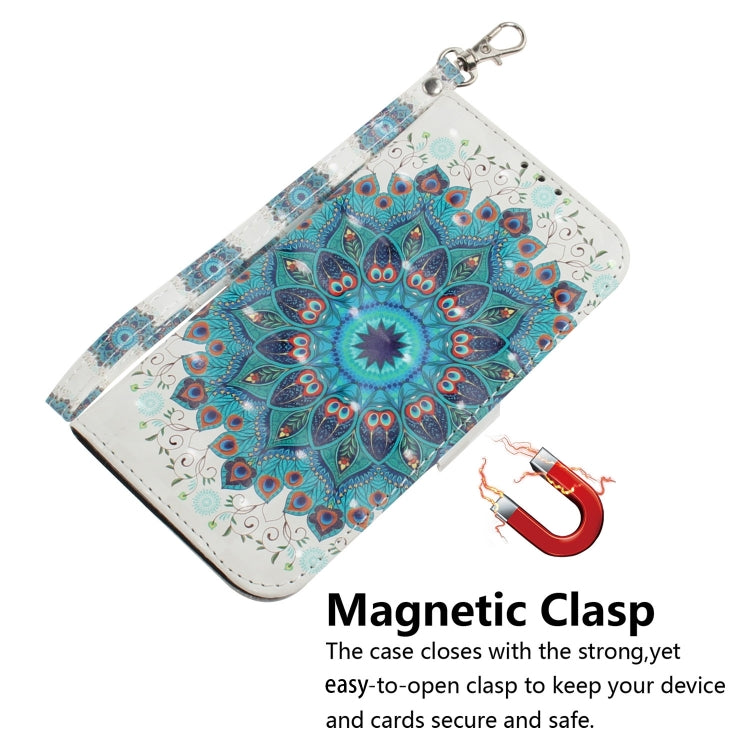 For iPhone 16 Pro 3D Colored Horizontal Flip Leather Phone Case(Peacock Wreath) - iPhone 16 Pro Cases by buy2fix | Online Shopping UK | buy2fix