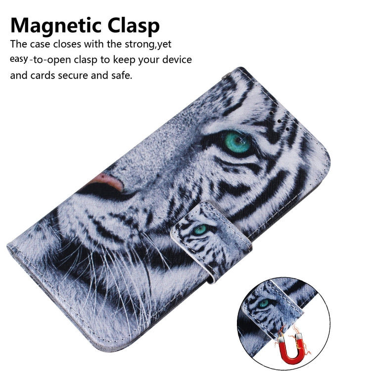 For iPhone 16 Plus Coloured Drawing Flip Leather Phone Case(Tiger) - iPhone 16 Plus Cases by buy2fix | Online Shopping UK | buy2fix