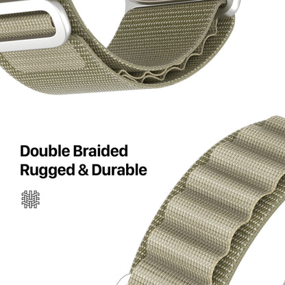 For Apple Watch Series 8 45mm  DUX DUCIS GS Series Nylon Loop Watch Band(Olive) - Watch Bands by DUX DUCIS | Online Shopping UK | buy2fix