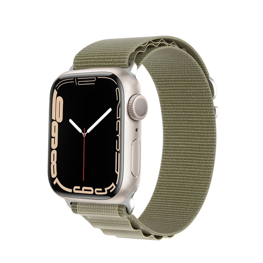 For Apple Watch SE 2022 44mm DUX DUCIS GS Series Nylon Loop Watch Band(Olive) - Watch Bands by DUX DUCIS | Online Shopping UK | buy2fix