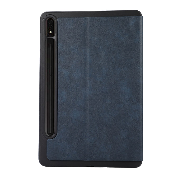 For Samsung Galaxy Tab S9 TPU Flip Tablet Protective Leather Case(Dark Blue) - Galaxy Tab S9 Cases by buy2fix | Online Shopping UK | buy2fix