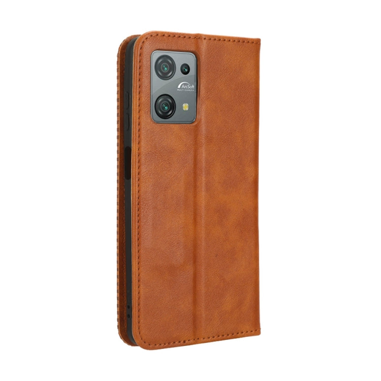 For Blackview Oscal C30 / C30 Pro Magnetic Buckle Retro Texture Leather Phone Case(Brown) - More Brand by buy2fix | Online Shopping UK | buy2fix