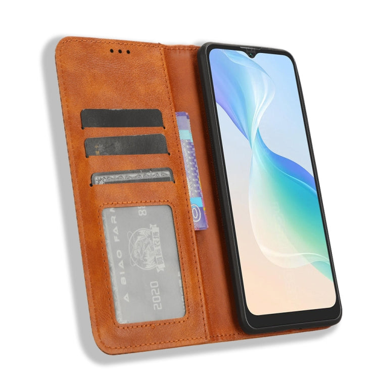 For Blackview Oscal C30 / C30 Pro Magnetic Buckle Retro Texture Leather Phone Case(Brown) - More Brand by buy2fix | Online Shopping UK | buy2fix