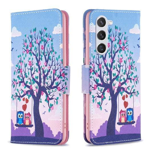 For Samsung Galaxy S24 5G Colored Drawing Pattern Leather Phone Case(Owl) - Galaxy S24 5G Cases by buy2fix | Online Shopping UK | buy2fix