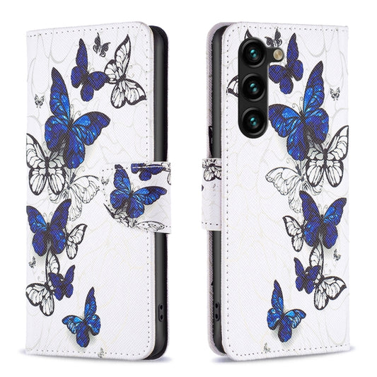 For Samsung Galaxy S24+ 5G Colored Drawing Pattern Leather Phone Case(Butterflies) - Galaxy S24+ 5G Cases by buy2fix | Online Shopping UK | buy2fix