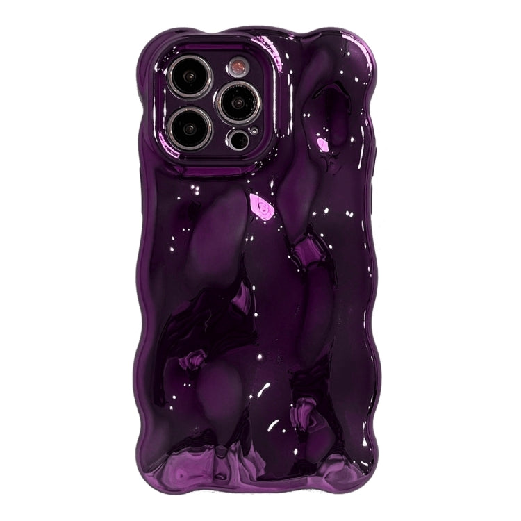 For iPhone 16 Pro Max Wave Bubbles TPU Phone Case(Painted Purple) - iPhone 16 Pro Max Cases by buy2fix | Online Shopping UK | buy2fix