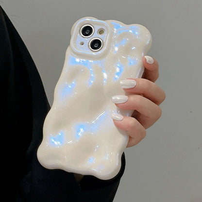 For iPhone 16 Plus Wave Bubbles TPU Phone Case(Glitter Blue) - iPhone 16 Plus Cases by buy2fix | Online Shopping UK | buy2fix