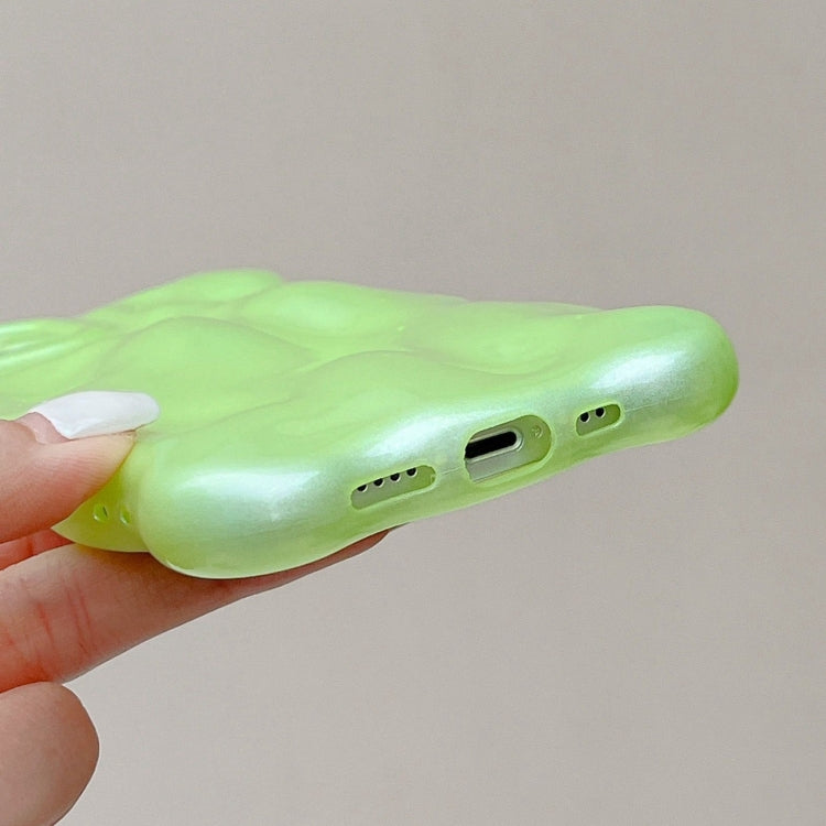 For iPhone 16 Wave Bubbles TPU Phone Case(Green) - iPhone 16 Cases by buy2fix | Online Shopping UK | buy2fix