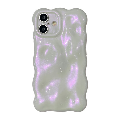 For iPhone 16 Wave Bubbles TPU Phone Case(Glitter Pink) - iPhone 16 Cases by buy2fix | Online Shopping UK | buy2fix