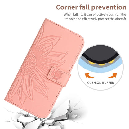 For Google Pixel 9 Skin Feel Sun Flower Embossed Flip Leather Phone Case with Lanyard(Pink) - Google Cases by buy2fix | Online Shopping UK | buy2fix