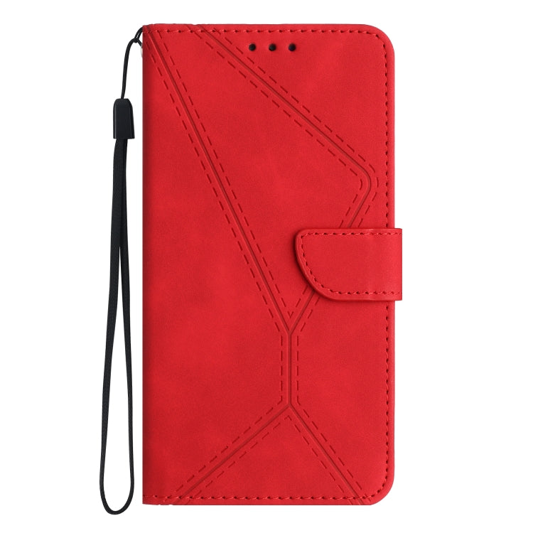 For Samsung Galaxy S24 5G Stitching Embossed Leather Phone Case(Red) - Galaxy S24 5G Cases by buy2fix | Online Shopping UK | buy2fix
