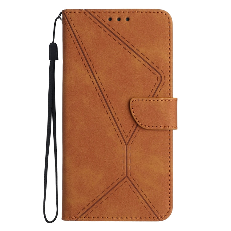 For Samsung Galaxy A35 5G Stitching Embossed Leather Phone Case(Brown) - Galaxy Phone Cases by buy2fix | Online Shopping UK | buy2fix