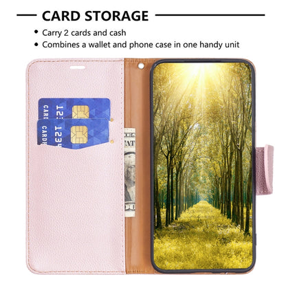 For Samsung Galaxy A25 5G Litchi Texture Pure Color Flip Leather Phone Case(Rose Gold) - Galaxy Phone Cases by buy2fix | Online Shopping UK | buy2fix