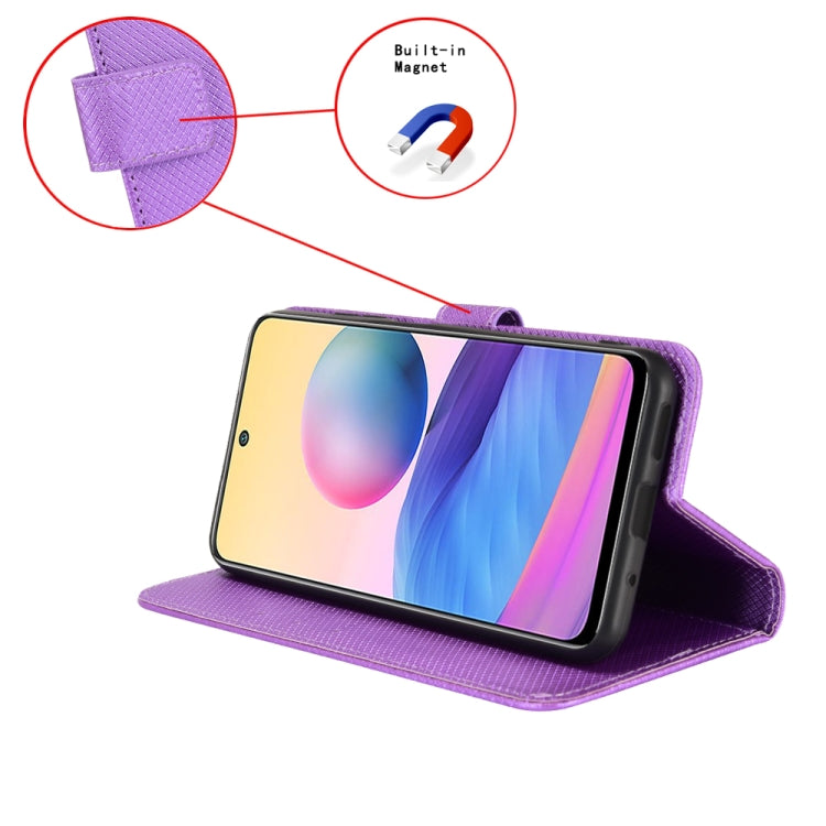 For Blackview A52 / A52 Pro Diamond Texture Leather Phone Case(Purple) - More Brand by buy2fix | Online Shopping UK | buy2fix