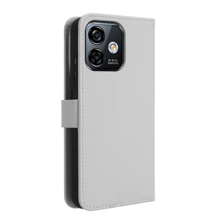 For Ulefone Note 16 Pro Diamond Texture Leather Phone Case(White) - Ulefone Cases by buy2fix | Online Shopping UK | buy2fix