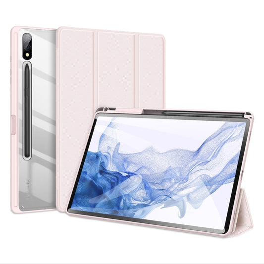 For Samsung Galaxy Tab S9+ DUX DUCIS TOBY Series Antiskid Leather Tablet Case with Sleep / Wake-up Function(Pink) - Galaxy Tab S9+ Cases by DUX DUCIS | Online Shopping UK | buy2fix