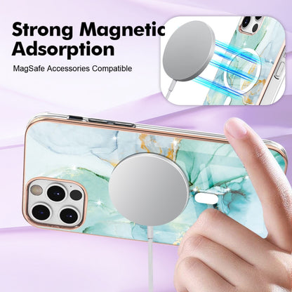 For iPhone 12 Pro Max Marble Pattern Dual-side IMD Magsafe TPU Phone Case(Green 003) - iPhone 12 Pro Max Cases by buy2fix | Online Shopping UK | buy2fix