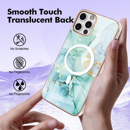 For iPhone 12 Pro Max Marble Pattern Dual-side IMD Magsafe TPU Phone Case(Green 003) - iPhone 12 Pro Max Cases by buy2fix | Online Shopping UK | buy2fix