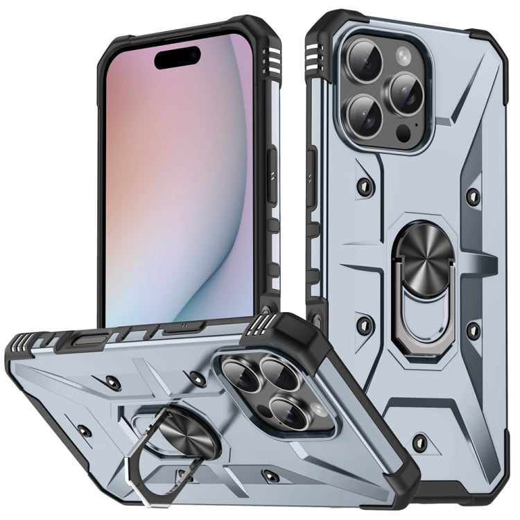 For iPhone 16 Pro Ring Holder Phone Case(Grey) - iPhone 16 Pro Cases by buy2fix | Online Shopping UK | buy2fix