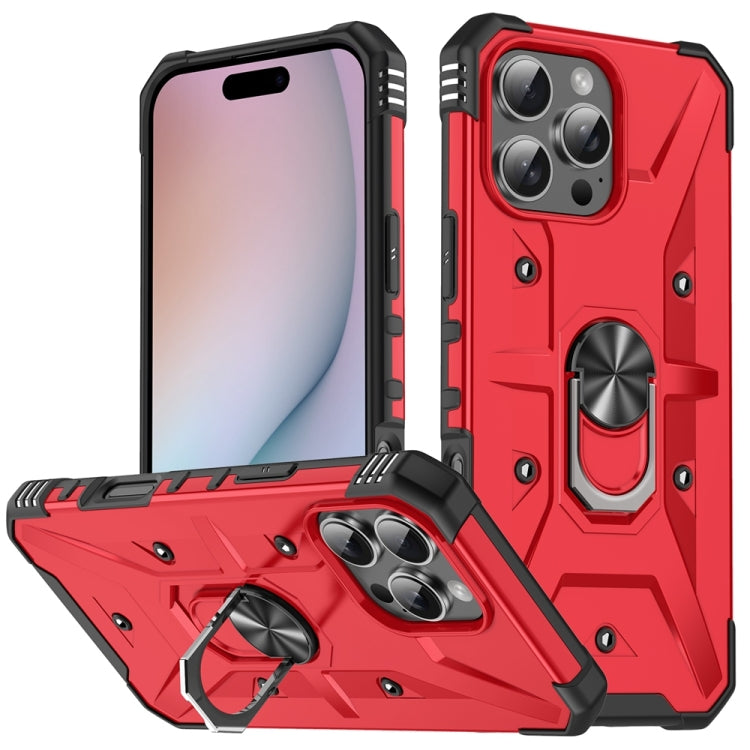 For iPhone 16 Pro Ring Holder Phone Case(Red) - iPhone 16 Pro Cases by buy2fix | Online Shopping UK | buy2fix