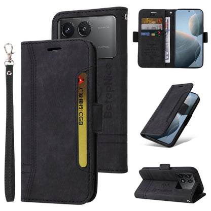 For Xiaomi Redmi K70 / K70 Pro 5G BETOPNICE Dual-side Buckle Leather Phone Case(Black) - K70 Cases by BETOPNICE | Online Shopping UK | buy2fix