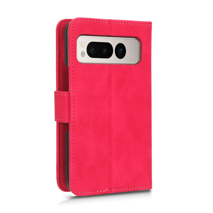 For Google Pixel Fold Skin Feel Magnetic Flip Leather Phone Case(Rose Red) - Google Cases by buy2fix | Online Shopping UK | buy2fix