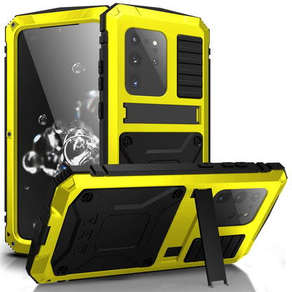 For Samsung Galaxy S20 Ultra R-JUST Waterproof Shockproof Dustproof Metal + Silicone Protective Case(Yellow) - Galaxy Phone Cases by R-JUST | Online Shopping UK | buy2fix