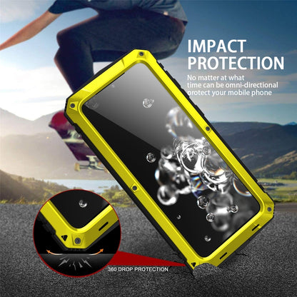 For Samsung Galaxy S20 Ultra R-JUST Waterproof Shockproof Dustproof Metal + Silicone Protective Case(Yellow) - Galaxy Phone Cases by R-JUST | Online Shopping UK | buy2fix