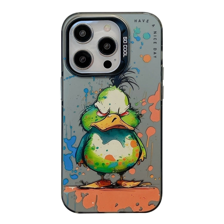 For iPhone 16 Pro Animal Pattern Oil Painting Series PC + TPU Phone Case(Wrath Duck) - iPhone 16 Pro Cases by buy2fix | Online Shopping UK | buy2fix