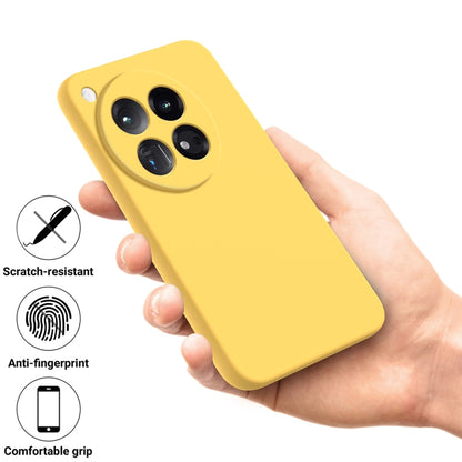 For OnePlus 12 Pure Color Liquid Silicone Shockproof Phone Case(Yellow) - OnePlus Cases by buy2fix | Online Shopping UK | buy2fix