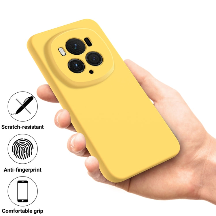 For Honor Magic6 Pro Pure Color Liquid Silicone Shockproof Phone Case(Yellow) - Honor Cases by buy2fix | Online Shopping UK | buy2fix