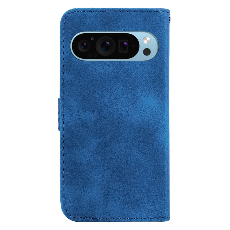 For Google Pixel 9 Pro 7-shaped Embossed Leather Phone Case(Blue) - Google Cases by buy2fix | Online Shopping UK | buy2fix