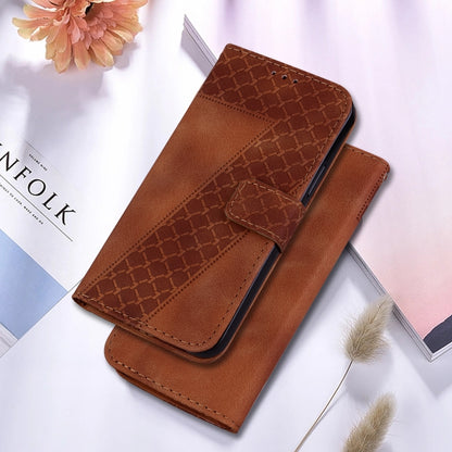 For Google Pixel 9 7-shaped Embossed Leather Phone Case(Brown) - Google Cases by buy2fix | Online Shopping UK | buy2fix