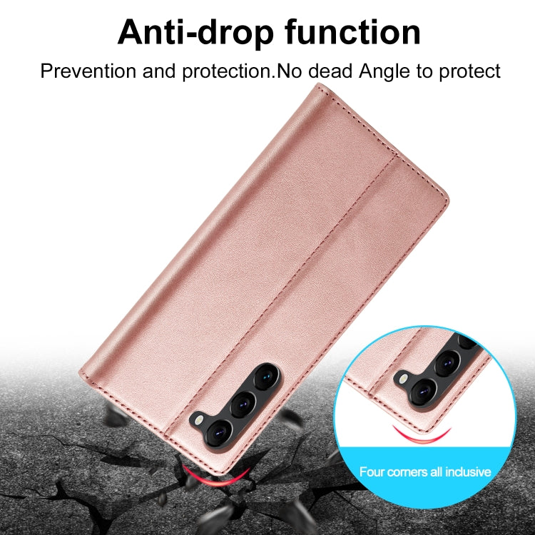 For Samsung Galaxy S24+ 5G LC.IMEEKE Strong Magnetism Microfiber Leather Phone Case(Rose Gold) - Galaxy S24+ 5G Cases by LC.IMEEKE | Online Shopping UK | buy2fix