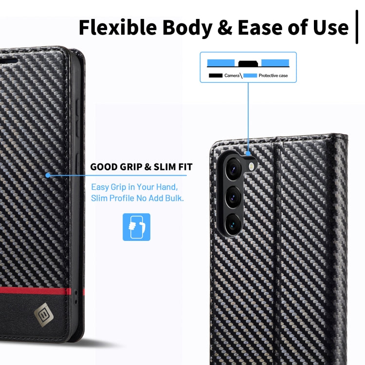 For Samsung Galaxy S24 5G LC.IMEEKE Carbon Fiber Leather Phone Case(Horizontal Black) - Galaxy S24 5G Cases by LC.IMEEKE | Online Shopping UK | buy2fix