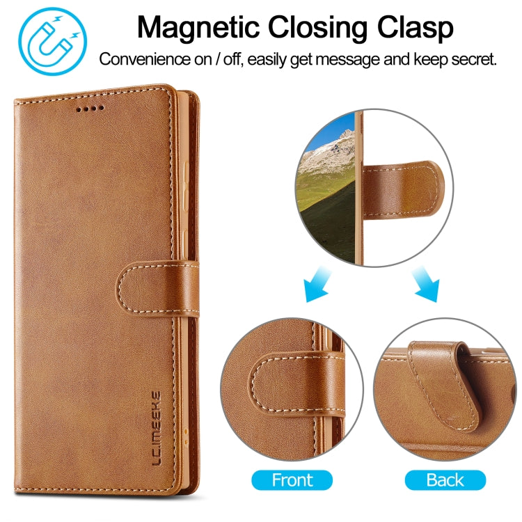 For Samsung Galaxy S24 Ultra 5G LC.IMEEKE Calf Texture Leather Phone Case(Brown) - Galaxy S24 Ultra 5G Cases by LC.IMEEKE | Online Shopping UK | buy2fix