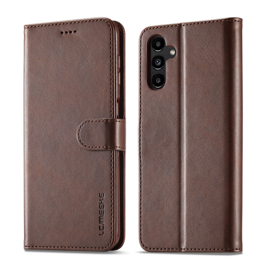 For Samsung Galaxy A55 5G LC.IMEEKE Calf Texture Leather Phone Case(Coffee) - Galaxy Phone Cases by LC.IMEEKE | Online Shopping UK | buy2fix